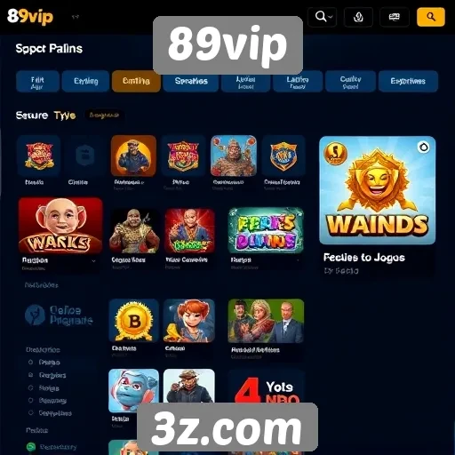 Navegação intuitiva no site 89vip